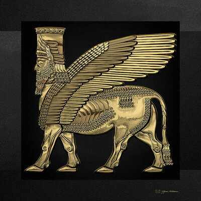 assyrian-winged-bull-gold-lamassu-over-black-canvas-serge-averbukh.jpg