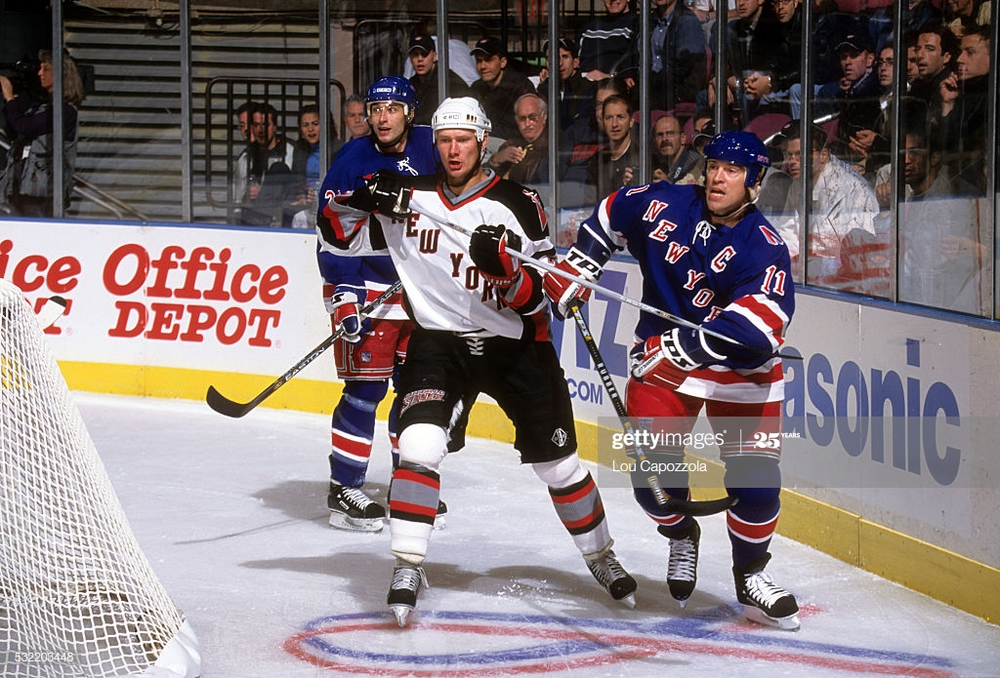 The Rangers and The Sabres played the first sporting event after 9/11 and  in honor of NYC the Sabres wore shirts with New York across…